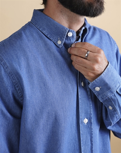 Elsk - Chambray Mens BD Skjorte - Nineties Blue